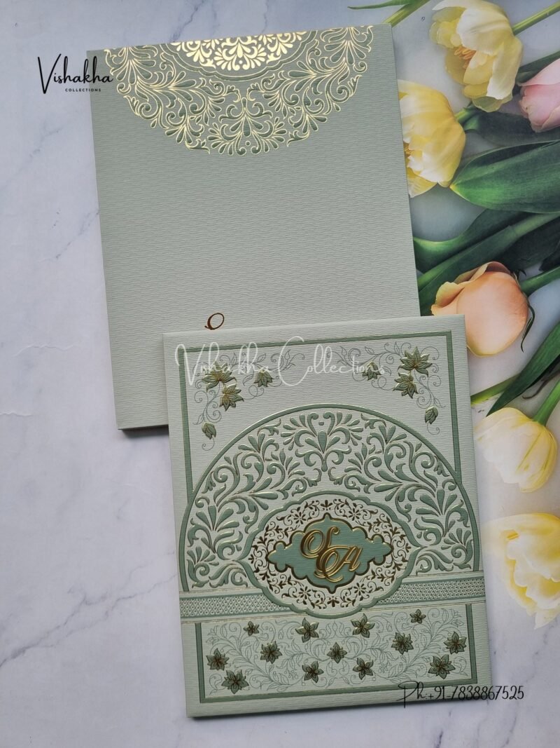 Hindu Muslim Christian Sikh Padded Colored invitation Cards LN-880