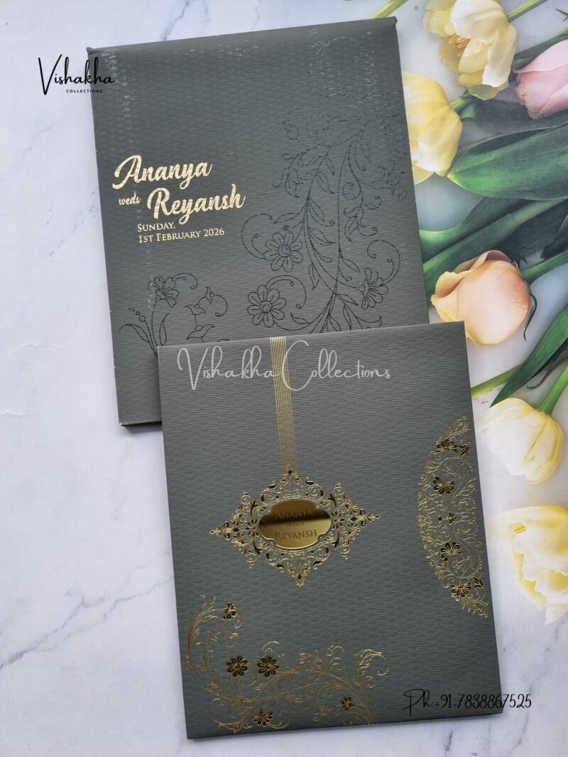 Hindu Muslim Christian Sikh Padded Colored invitation Cards LN-885