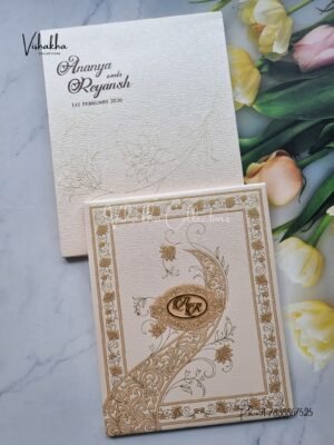 Hindu Muslim Christian Sikh Padded Colored invitation Cards LN-887