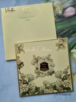 Hindu Muslim Christian Sikh Padded MDF Board Laser Cut Colored invitation Cards SN-145