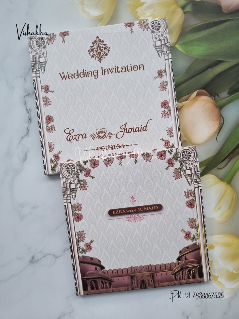 Hindu Muslim Christian Sikh Padded invitation Cards VN-749