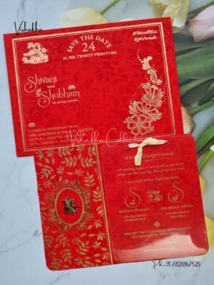 Hindu Muslim Christian Sikh invitation Cards ATS-1561RED