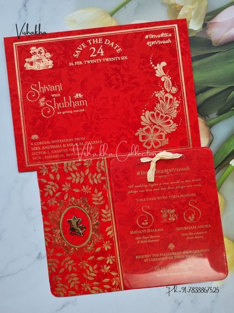 Hindu Muslim Christian Sikh invitation Cards ATS-1561RED