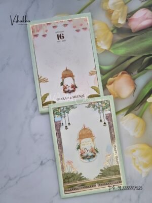 Lotus Flower Hindu Muslim Christian Sikh Padded invitation Cards JM-N2484