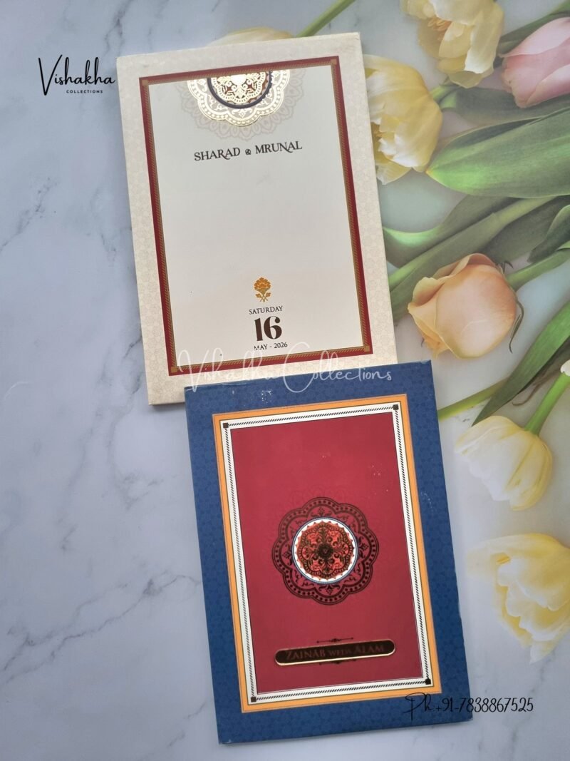 Mandala Hindu Muslim Christian Sikh Padded invitation Cards JM-N2486