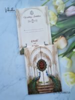 Front-Photo-of-Peacock-Double-Door-Hindu-Sikh-Padded-Colored-invitation-Cards-CC-3677-1.jpg