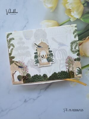 Peacock Flower Hindu Muslim Christian Sikh Exclusive Wedding Boxes Carry Bag invitation Cards JM-N2488