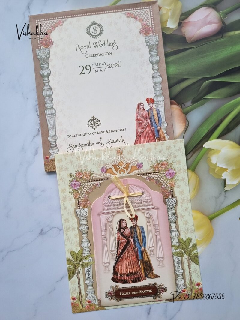 Semi Box Dulah Dulhan Hindu Sikh invitation Cards CR-5065