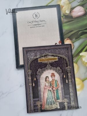 Semi Box Dulah Dulhan Hindu Sikh invitation Cards CR-8053