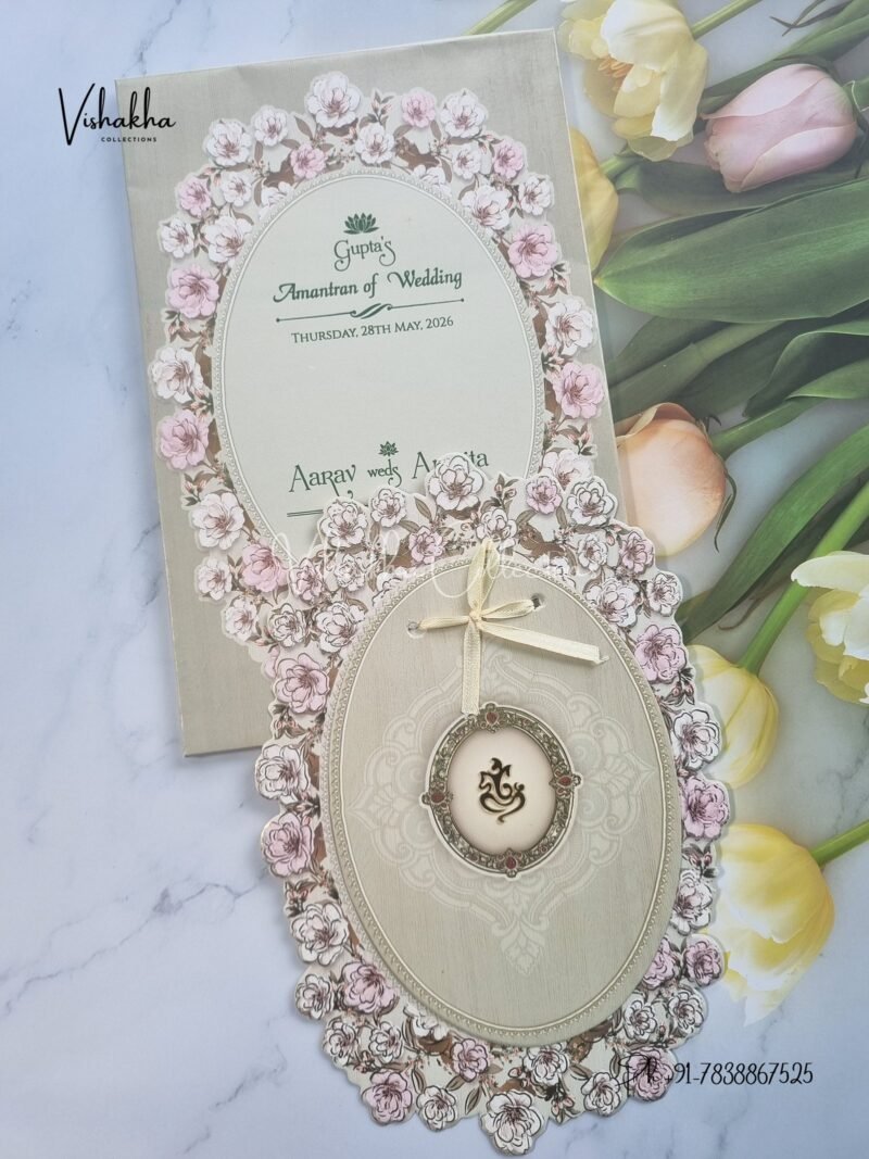 Semi Box Ganesh Ji Hindu Sikh invitation Cards CR-6002