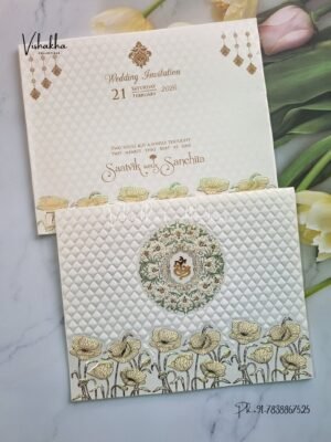 Semi Box Ganesh Ji Hindu Sikh invitation Cards CR-702C-1