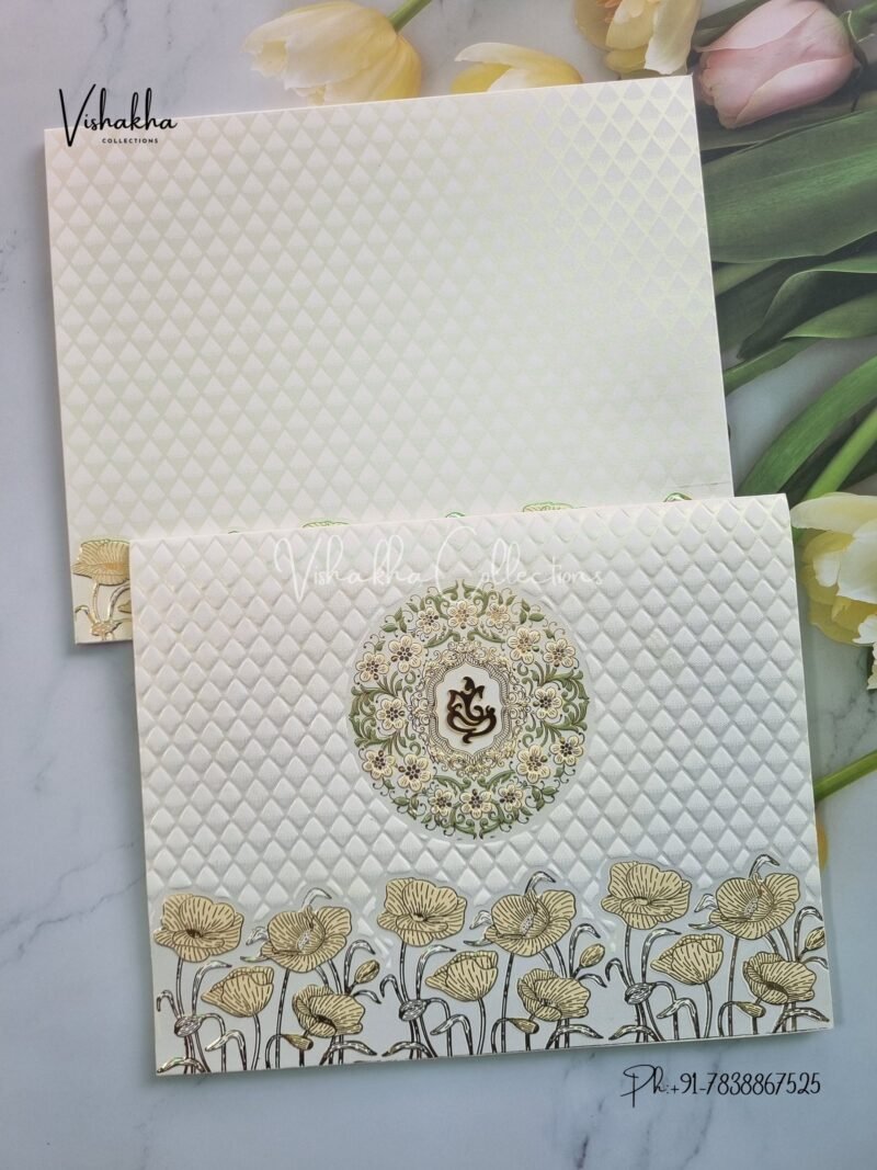 Semi Box Ganesh Ji Hindu Sikh invitation Cards CR-702C