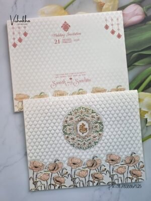 Semi Box Ganesh Ji Hindu Sikh invitation Cards CR-702P-1