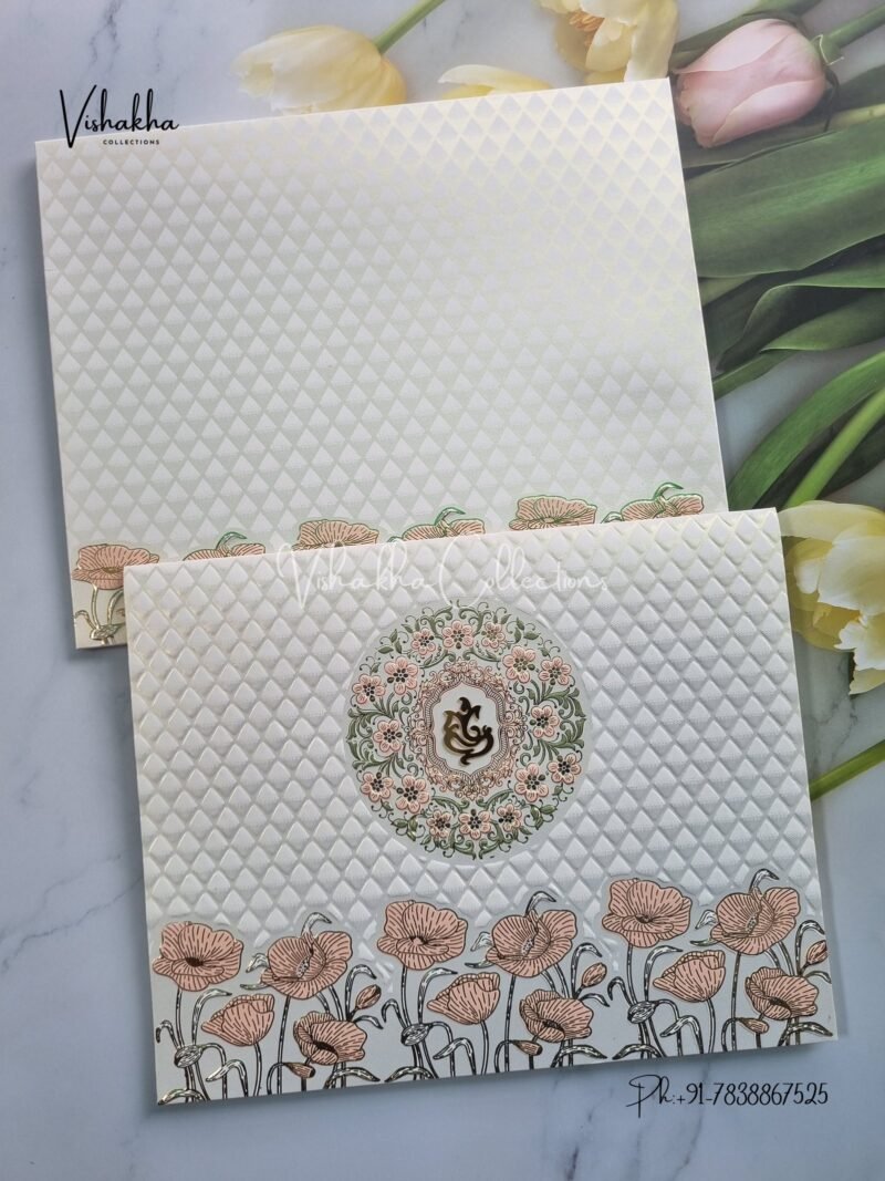 Semi Box Ganesh Ji Hindu Sikh invitation Cards CR-702P