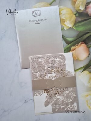 Semi Box Hindu Muslim Christian Jain Sikh Laser Cut Colored invitation Cards SN-97