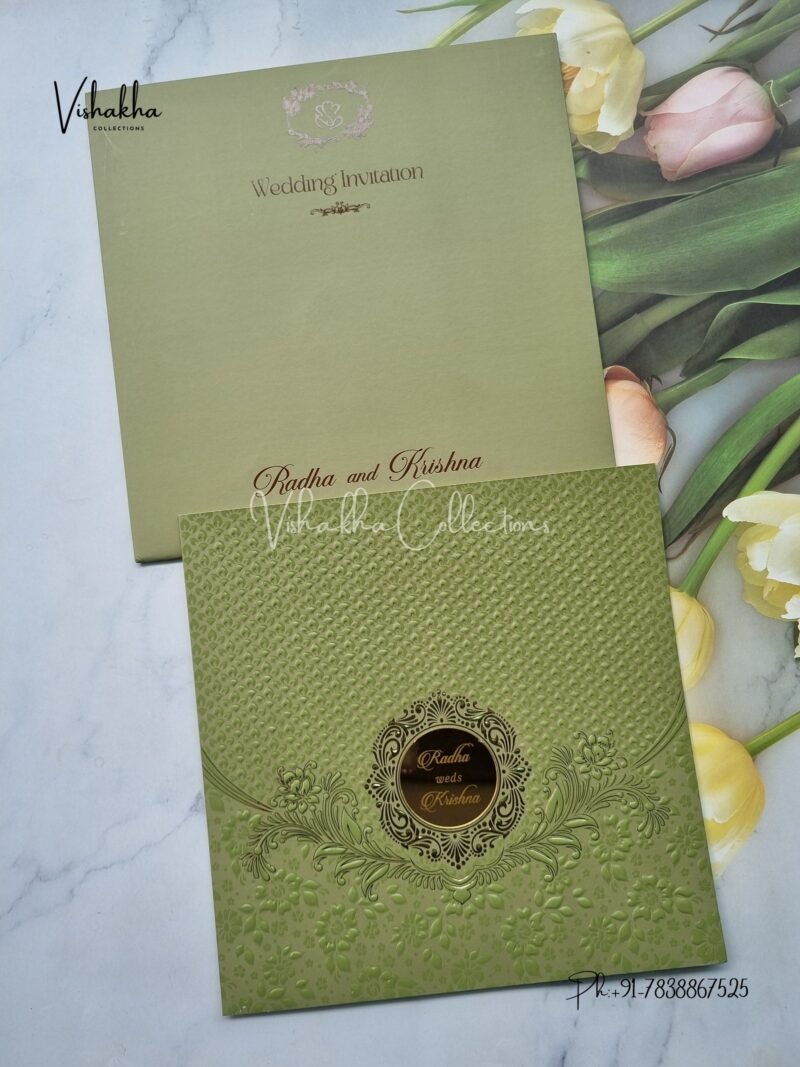 Semi Box Hindu Muslim Christian Sikh Colored invitation Cards SN-30