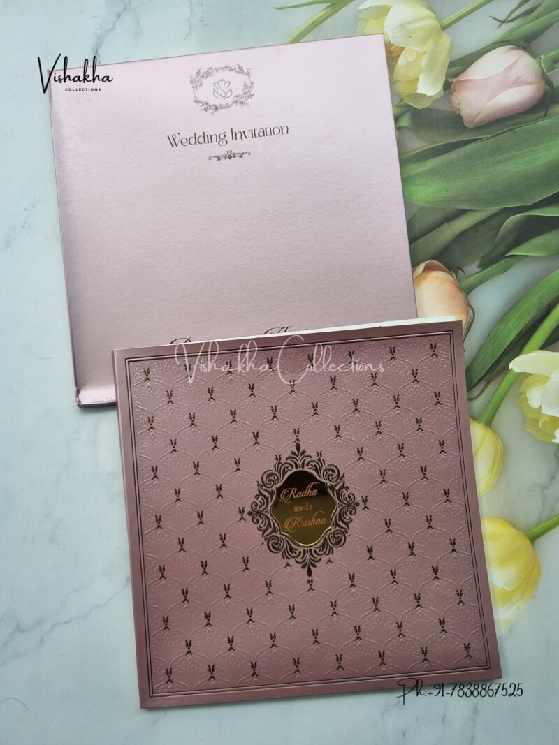 Semi Box Hindu Muslim Christian Sikh Colored invitation Cards SN-35