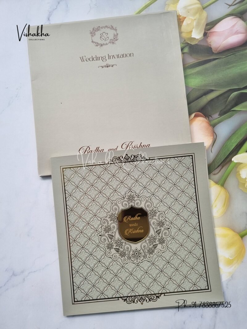 Semi Box Hindu Muslim Christian Sikh Colored invitation Cards SN-38