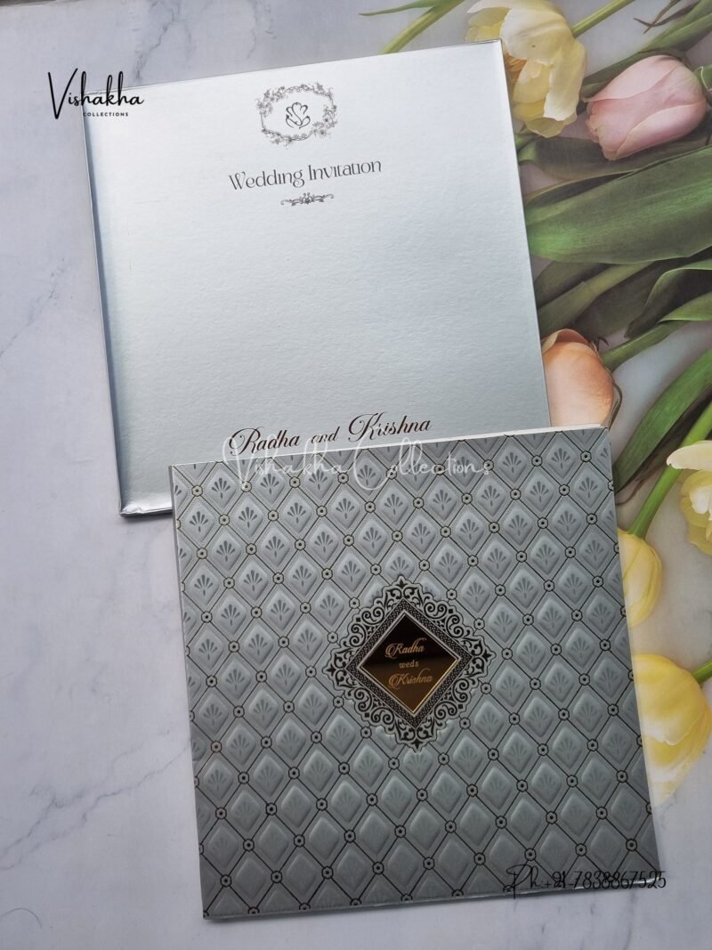 Semi Box Hindu Muslim Christian Sikh Colored invitation Cards SN-39