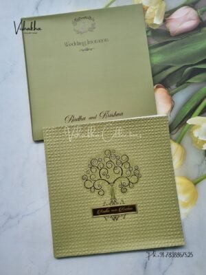 Semi Box Hindu Muslim Christian Sikh Colored invitation Cards SN-41