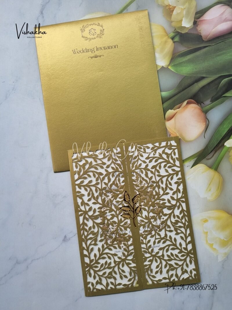 Semi Box Hindu Muslim Christian Sikh Laser Cut Colored invitation Cards SN-115