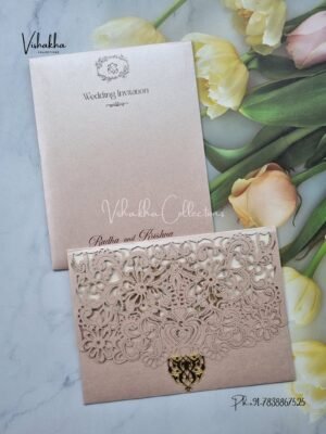 Semi Box Hindu Muslim Christian Sikh Laser Cut Colored invitation Cards SN-96