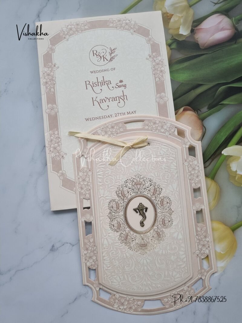 Semi Box Hindu Muslim Christian Sikh invitation Cards CR-8081P