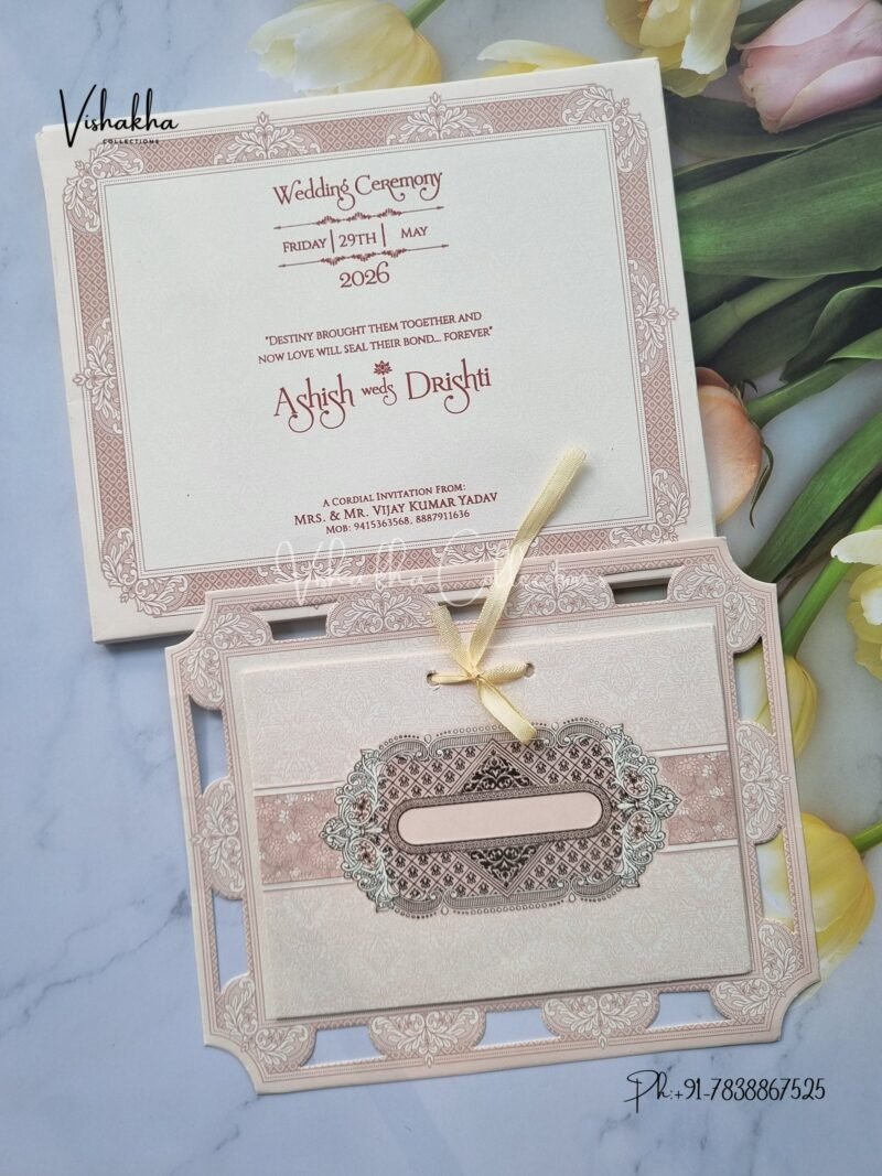 Semi Box Hindu Muslim Christian Sikh invitation Cards CR-8083