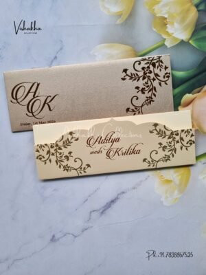 Single Insert Hindu Muslim Christian Sikh Colored invitation Cards LN-806