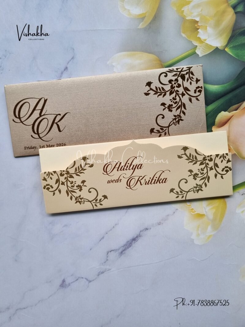 Single Insert Hindu Muslim Christian Sikh Colored invitation Cards LN-806