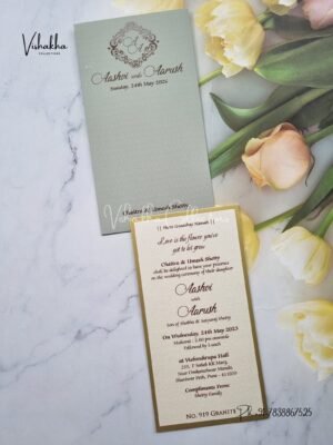 Single Insert Hindu Muslim Christian Sikh Colored invitation Cards LN-919