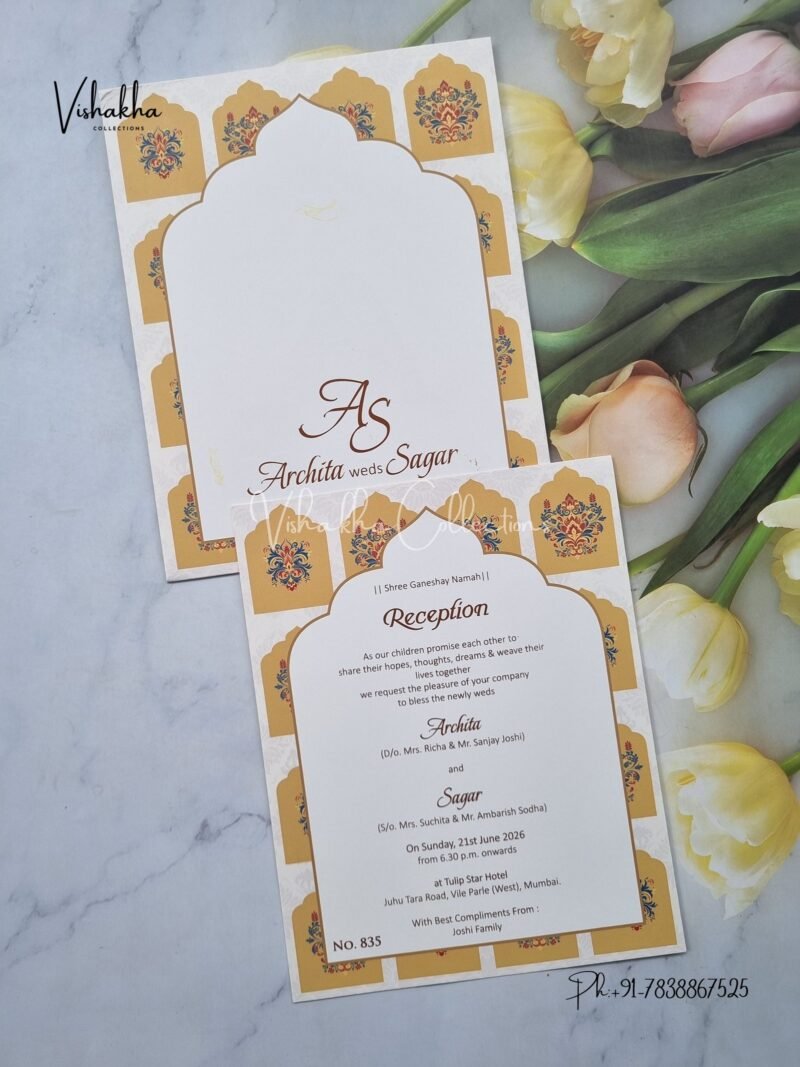 Single Insert Hindu Muslim Christian Sikh invitation Cards LN-835