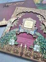 Side-Angle-Of-Peacock-Hindu-Muslim-Christian-Sikh-Padded-MDF-Board-Laser-Cut-dark-mehroon-Colored-invitation-Cards-SK-3489-1.jpg