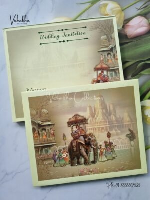 Barat Hathi Hindu Sikh Padded invitation Cards PN-1128