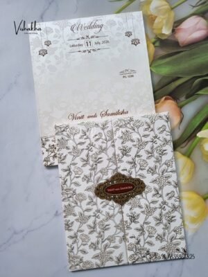 Double Door Hindu Muslim Christian Sikh Padded invitation Cards PN-1230