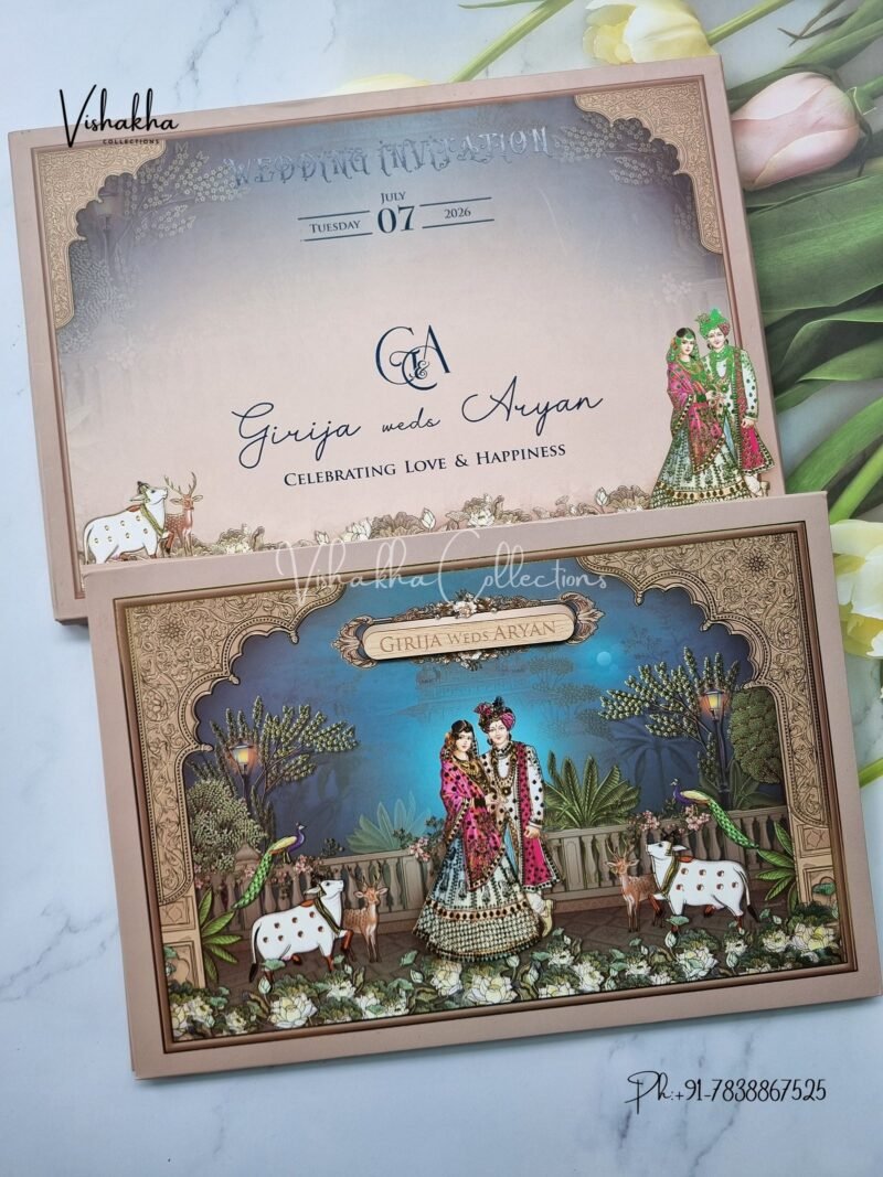 Dulah Dulhan Hindu Sikh Padded invitation Cards PN-1201