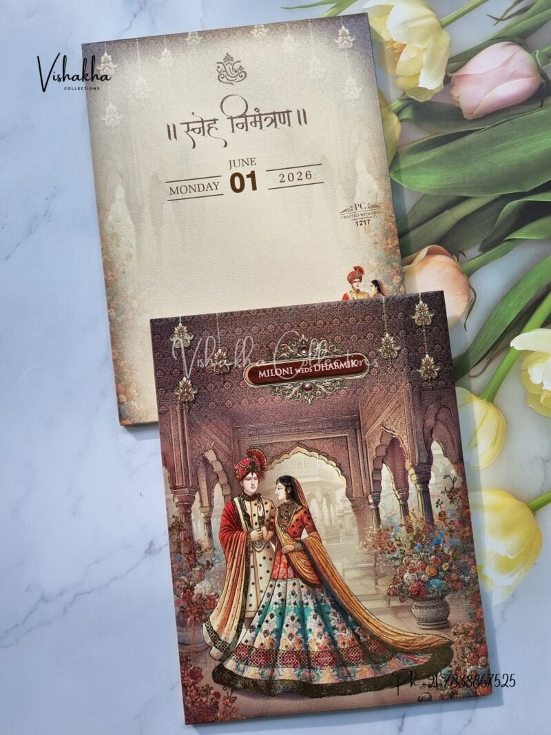 Dulah Dulhan Hindu Sikh Padded invitation Cards PN-1217