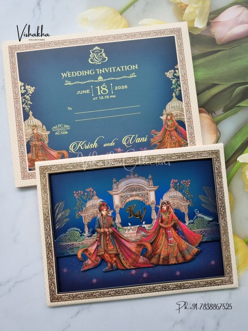 Dulah Dulhan Hindu Sikh Padded invitation Cards PN-1239