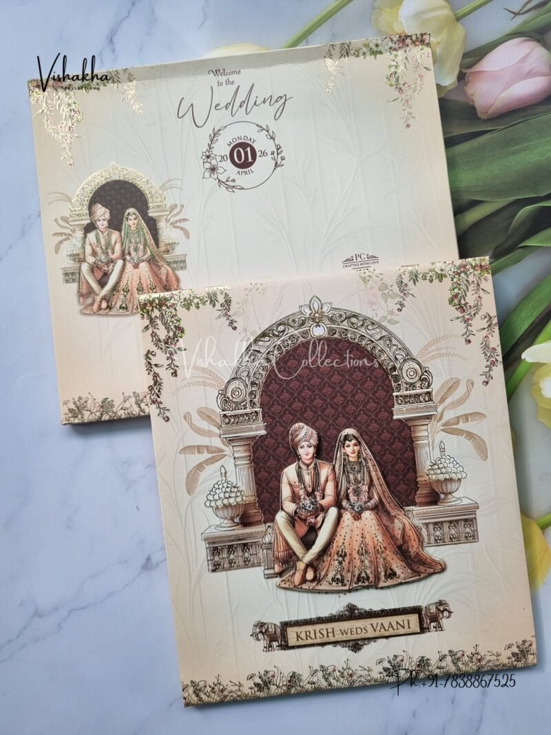 Dulah Dulhan Hindu Sikh Padded invitation Cards PN-1242