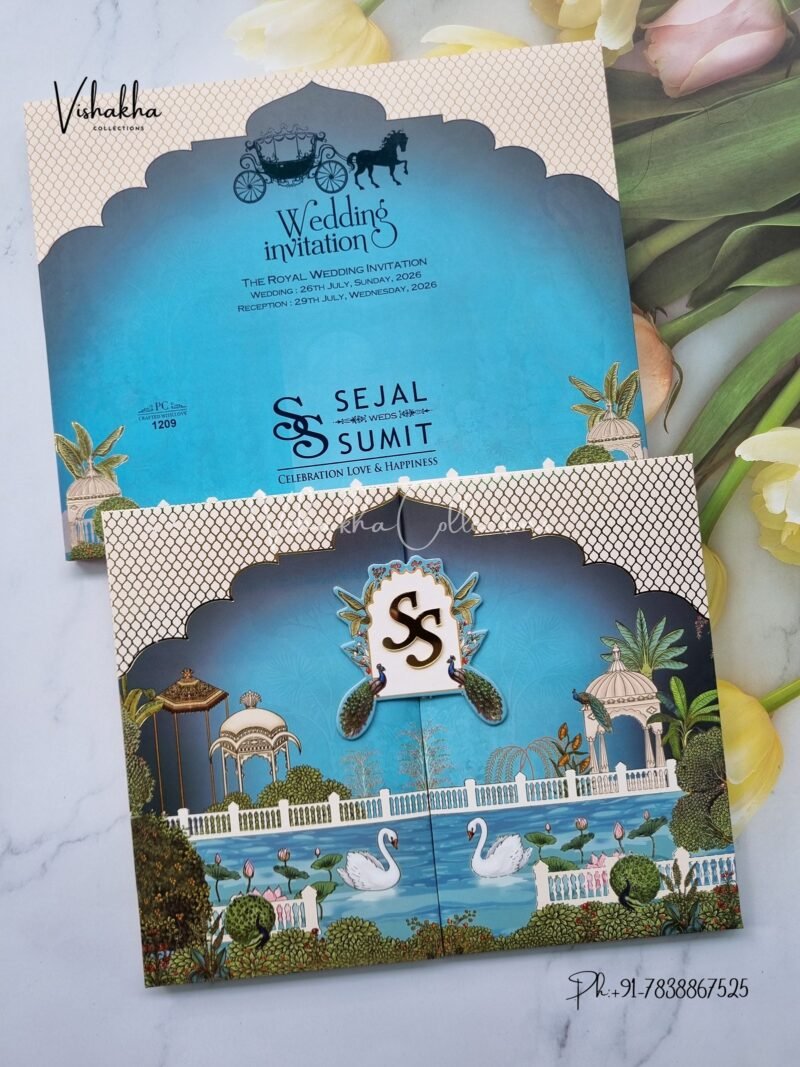 Flower Hindu Muslim Christian Sikh Padded invitation Cards PN-1209