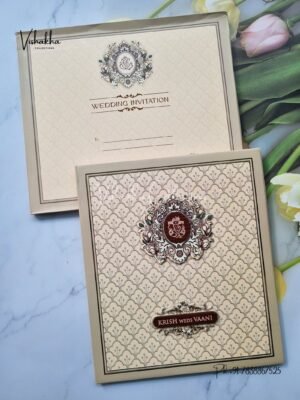 Hindu Muslim Christian Sikh Padded invitation Cards PN-1222