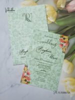 Full Internal View Of Single Insert Flower Hindu Muslim Christian Sikh invitation Cards VN-S-28