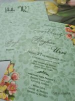 Side Angle Of Single Insert Flower Hindu Muslim Christian Sikh invitation Cards VN-S-28